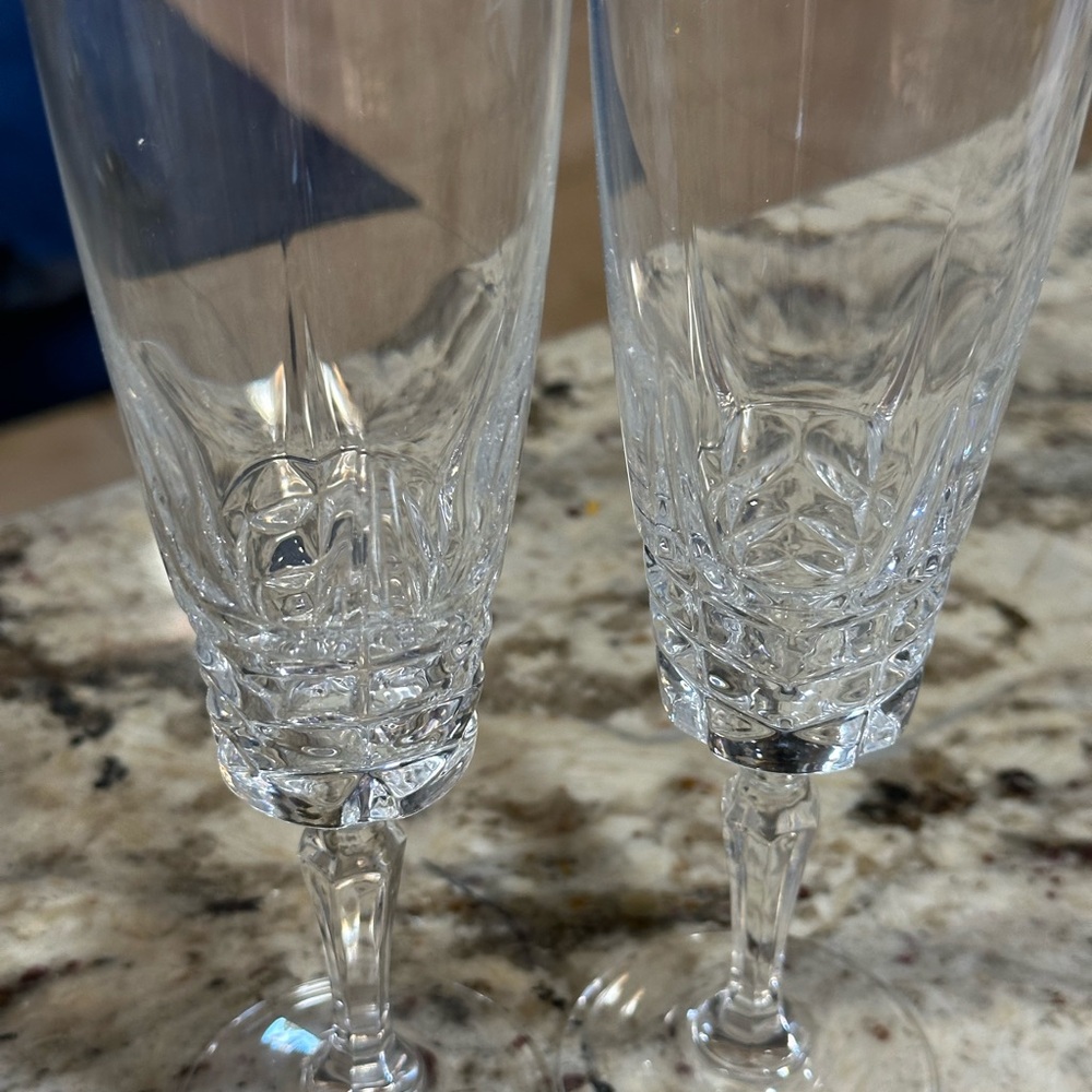 French 24% Lead Crystal Glasses Goblet 3 Sets of 2 (6) W.M. Dalton Made France